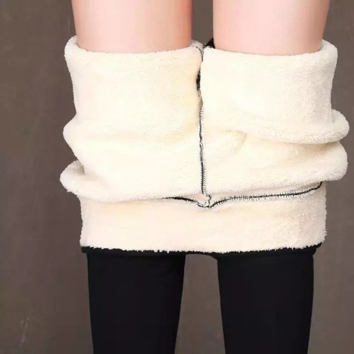 Women's Fashion High Waist Warm Fleece Casual Skinny Leggings
