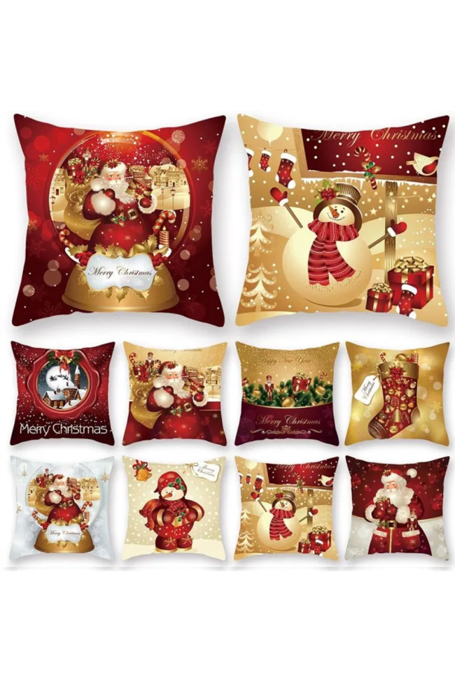 Christmas Golden Cartoon Home Decorations  Cushion Cover