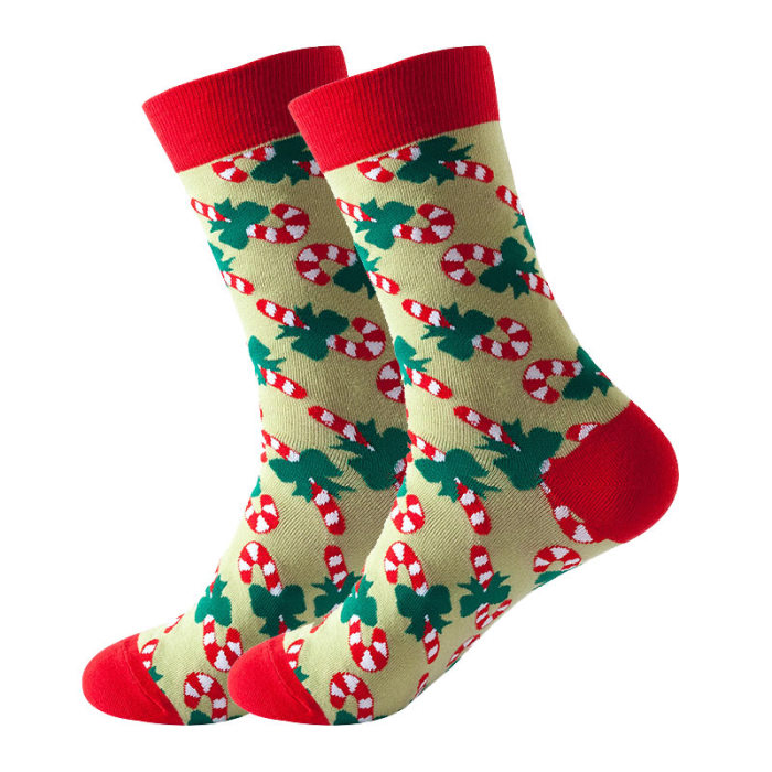 Fashion Novelty Harajuku Christmas Tree Snowflake Socks for Men and Women