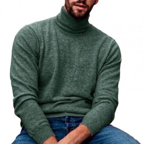 Men's Casual Long Sleeve Solid Color Warm Knit Turtleneck T-Shirts