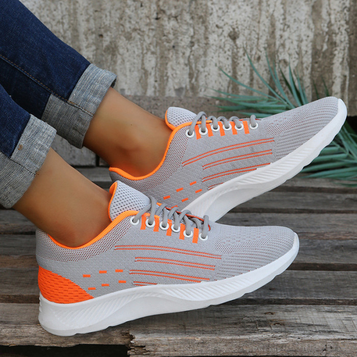 Fashion Comfortable Lace-Up Mesh Breathable Sneakers