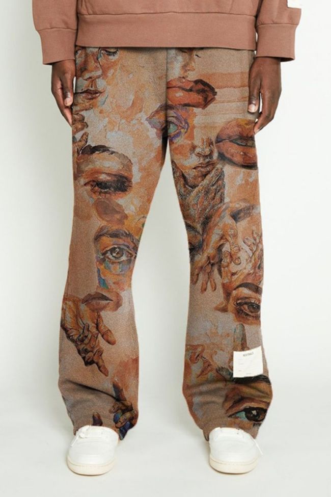 Men's Fashion Printing Mid-waist Loose Wide Leg Pants