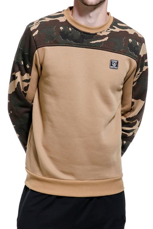 Fashion Camouflage Graphic Round Neck Warm Sweatshirts