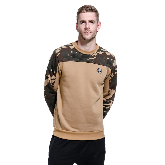 Fashion Camouflage Graphic Round Neck Warm Sweatshirts