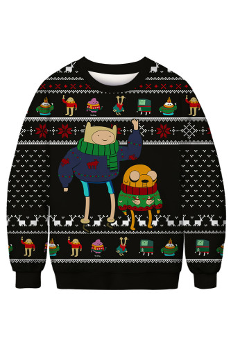 Christmas Crew Neck Casual Funny 3D Digital Printing Men's Sweatshirts