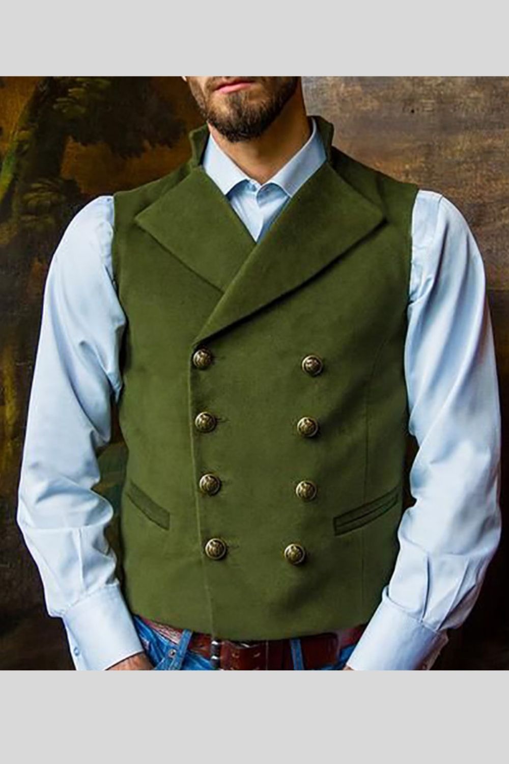 PU VEST TWO PIECE SUIT