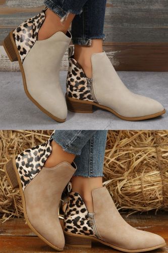 Fashion Leisure Leopard Printed Comfortable Ankle Boots