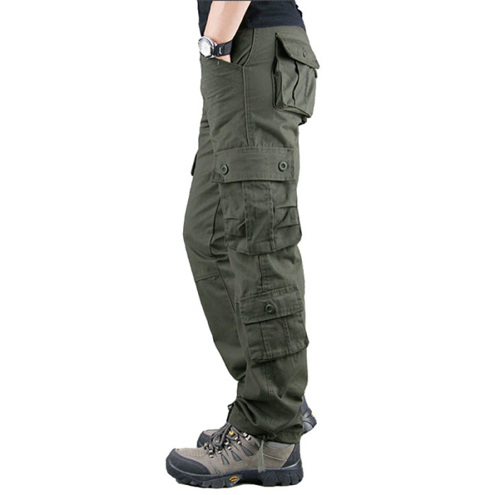 Men's Fashion Pocket Casual Cotton Tactical Pants Loose Cargo Pants