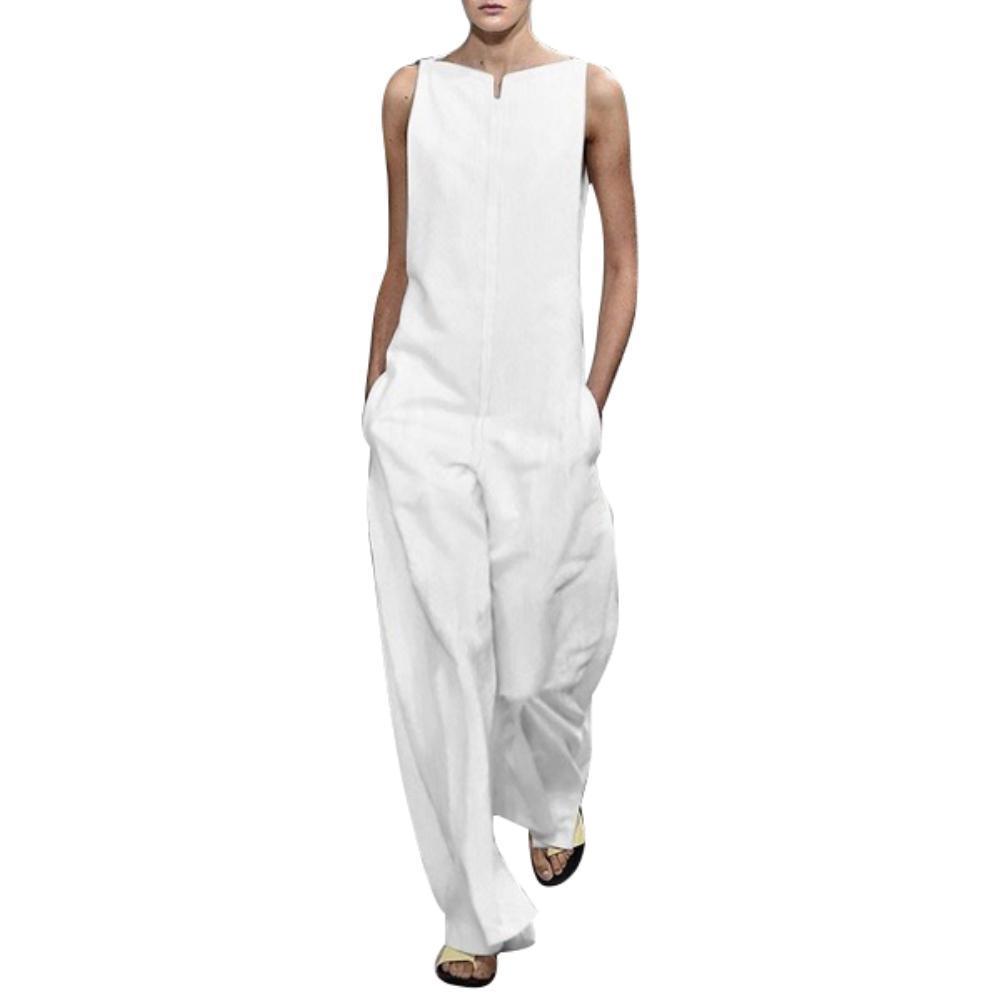 Elegant Solid Embroidered Backless V Neck Jumpsuits