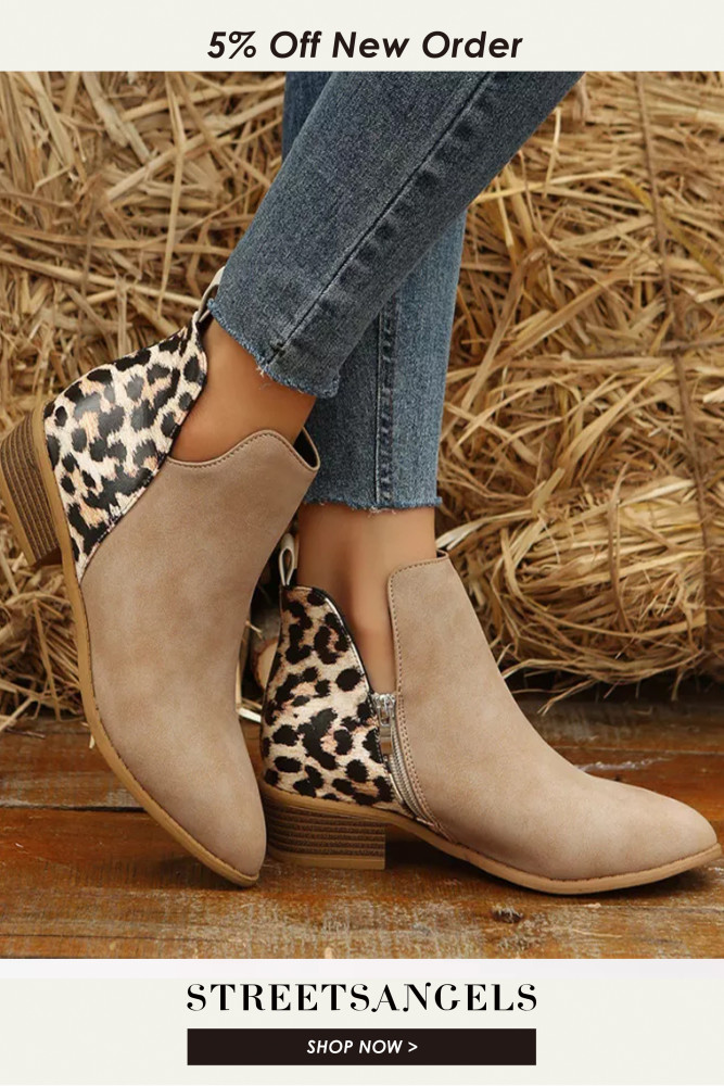 Fashion Leisure Leopard Printed Comfortable Ankle Boots