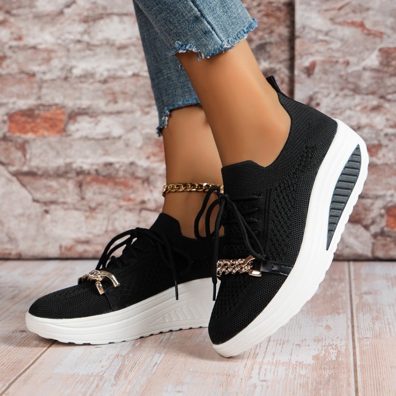 Fashion All-Match Round Head Lace-up Casual Sneakers