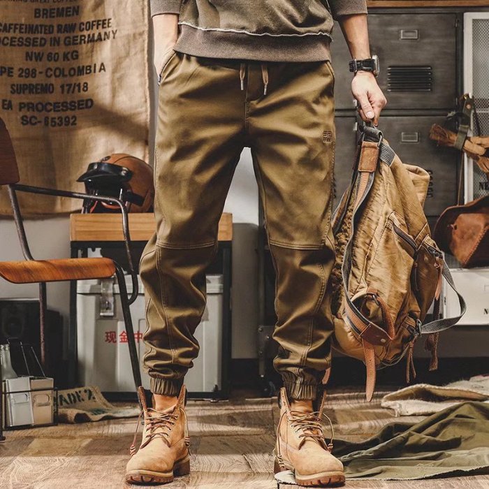 Fashion Solid Color Men's Drawstring Ankle Street Casual Work Pants