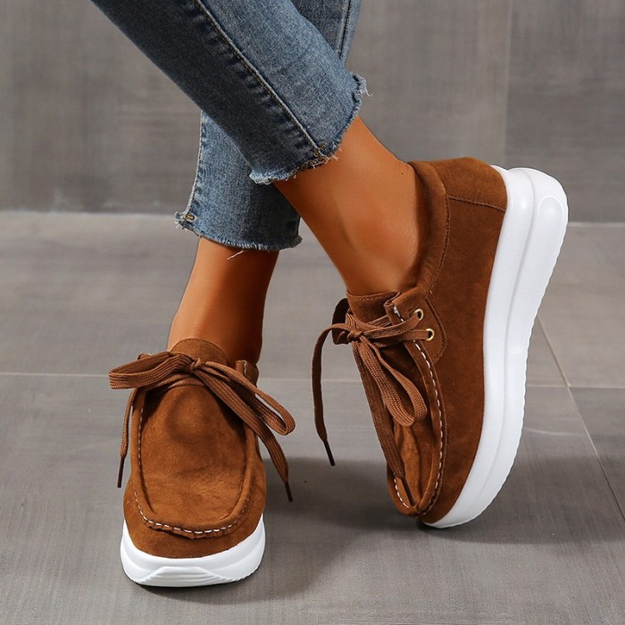 Fashion Comfortable Lace Up Platform Sneakers