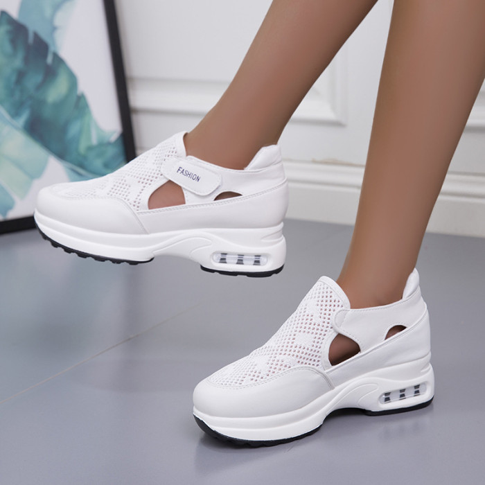 Women Hollow Out Mesh Breathable Platform Sneakers