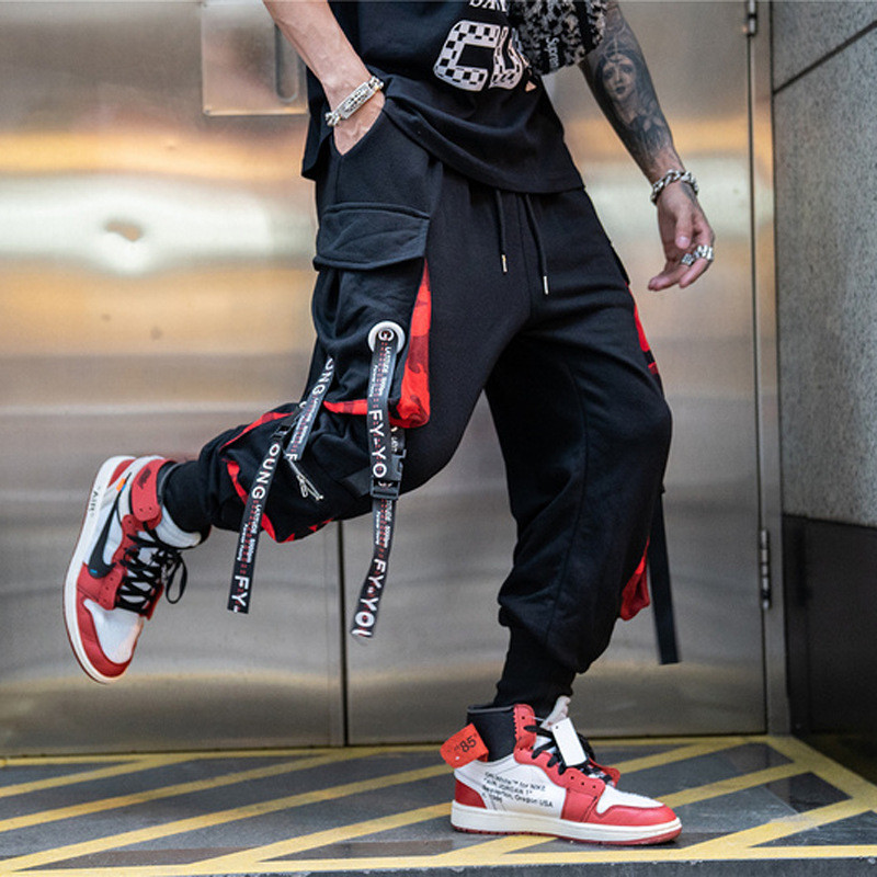 Men's Fashion Solid Color Personality Harem Loose Cargo Pants