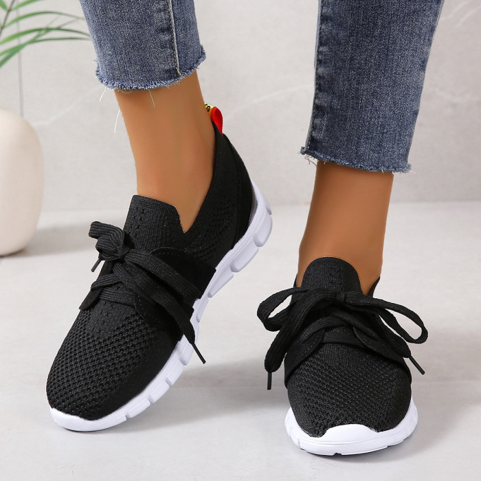 Fashion Comfortable Lightweight Knitted Woven Casual Sneakers