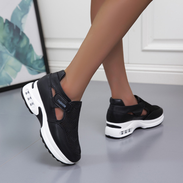 Women Hollow Out Mesh Breathable Platform Sneakers