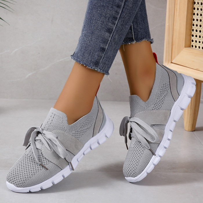 Fashion Comfortable Lightweight Knitted Woven Casual Sneakers