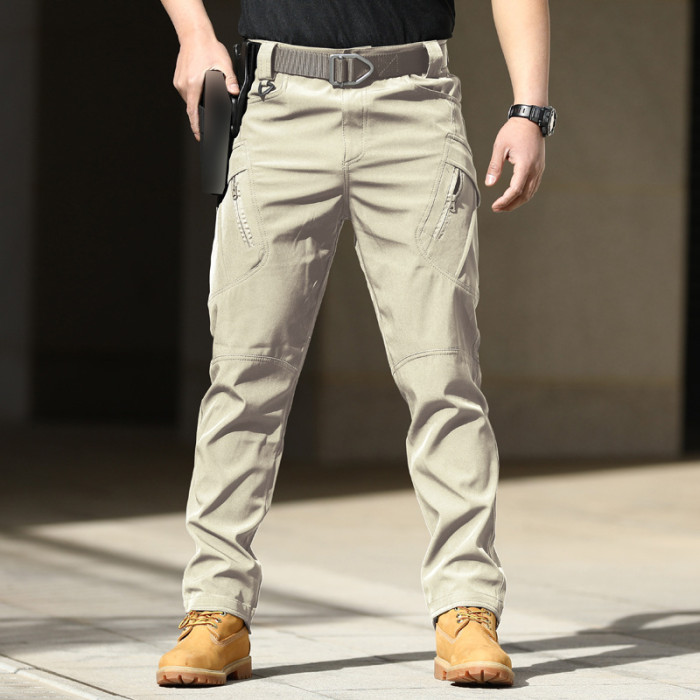 Fashionable Stretch Breathable Multi Pocket Front Zipper Outdoor Casual Tactical Pants