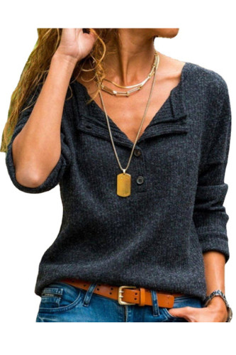 Fashion Loose Solid Color Round Neck Pullover Knitted Sweater Bottoming Shirt