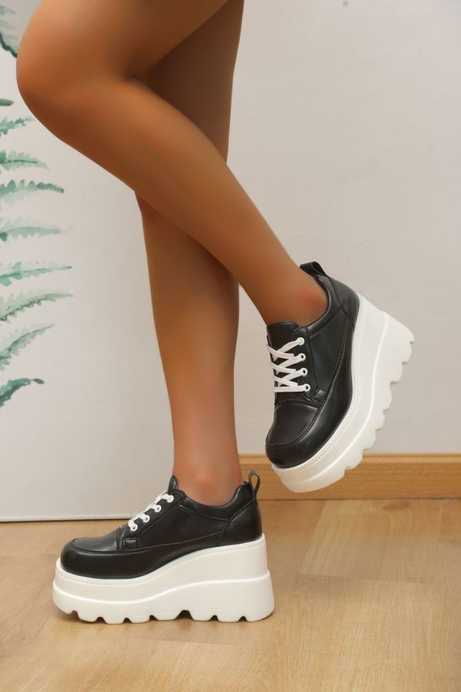 Fashion All-match Simple Solid Color Thick Bottom Sneakers