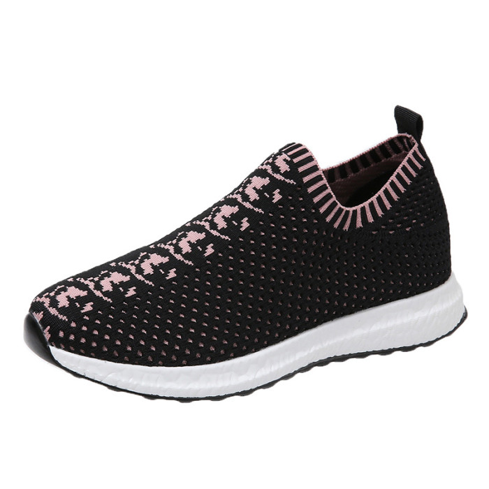 Women Knitted Fabric Breathable Slip-on Flat Loafers