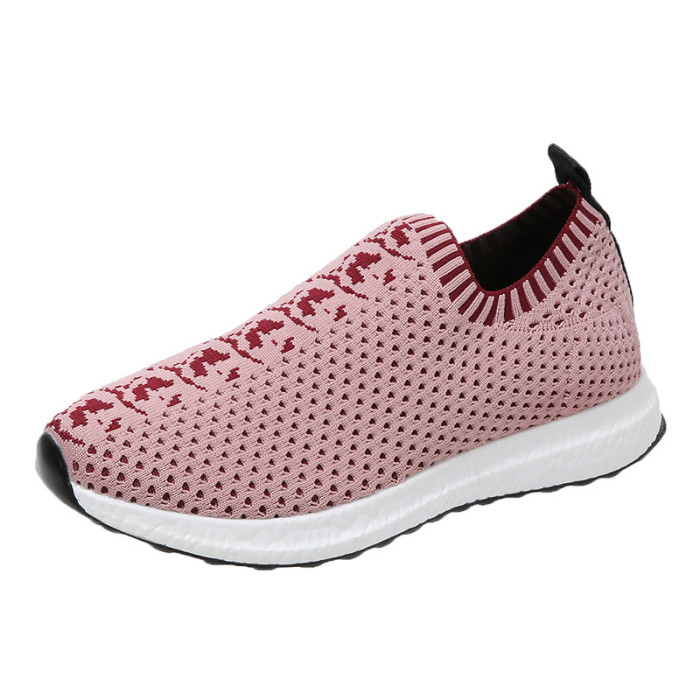 Women Knitted Fabric Breathable Slip-on Flat Loafers