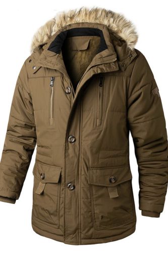 Men Large Size Thicken Warm Windproof Casual Coat