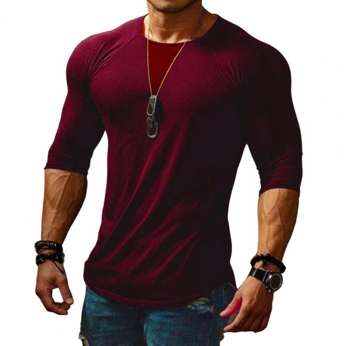 Men Soft Long Sleeves Solid Round Neck Sweatshirts