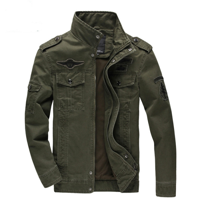 Men Fahion Cotton Mid-length Military Jackets