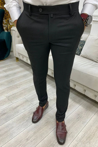 Casual Soft Tight Elastic Business Men's Suit Pants S-3XL