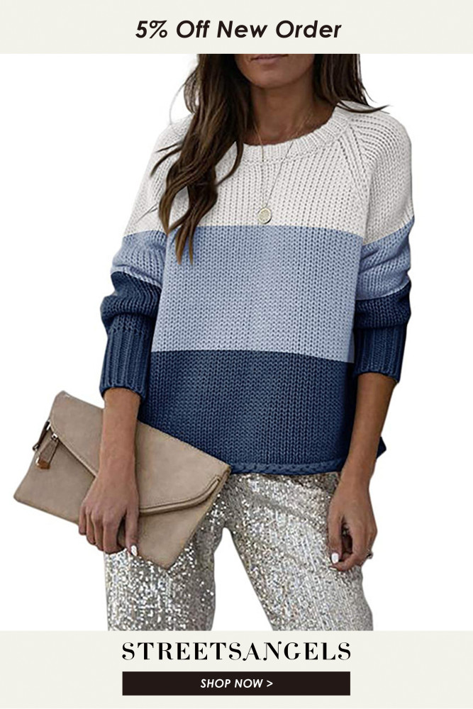 Women's Fashion Round Neck Casual Loose Sweater