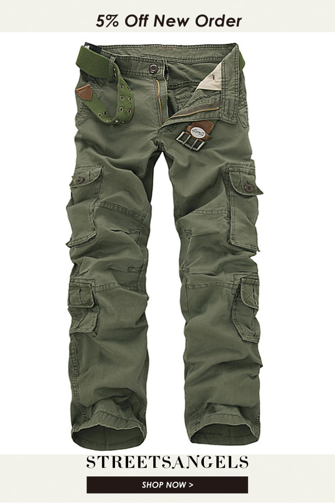 Fashion Pocket Straight Casual Loose Solid Color Cargo Pants