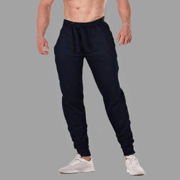 Men's Fashion Solid Color Casual Elastic Waist Fleece Pants