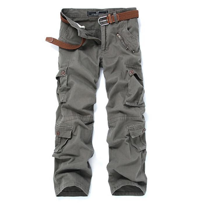 Casual Solid Color Fashion Pocket Outdoor Pure Cotton Fashion Men's Cargo Pants