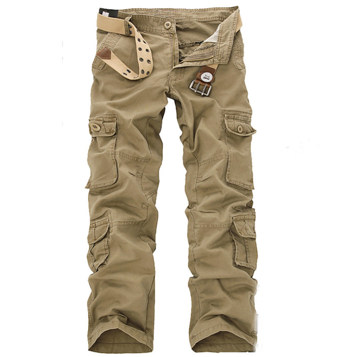 Fashion Pocket Straight Casual Loose Solid Color Cargo Pants