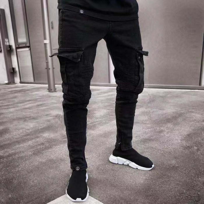 Men Fashion Slim Ripped Skinny Pencil Pants