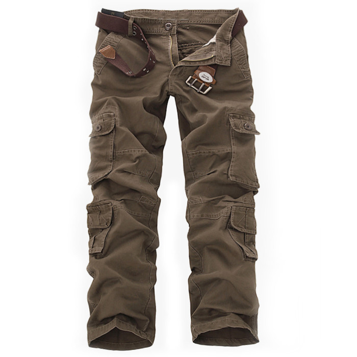 Fashion Pocket Straight Casual Loose Solid Color Cargo Pants