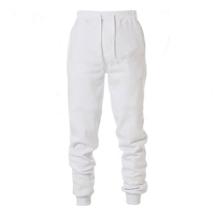 Men's Fashion Solid Color Casual Elastic Waist Fleece Pants