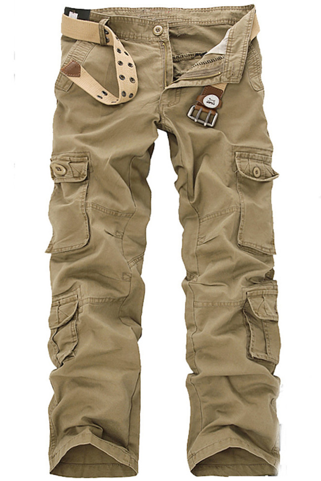 Fashion Pocket Straight Casual Loose Solid Color Cargo Pants