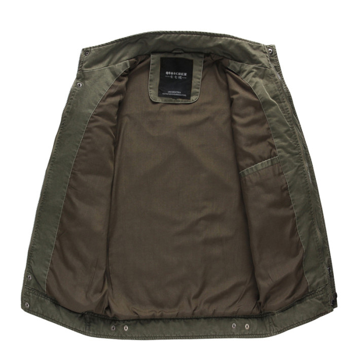 Men Fahion Cotton Mid-length Military Jackets