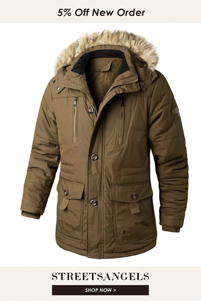 Men Large Size Thicken Warm Windproof Casual Coat