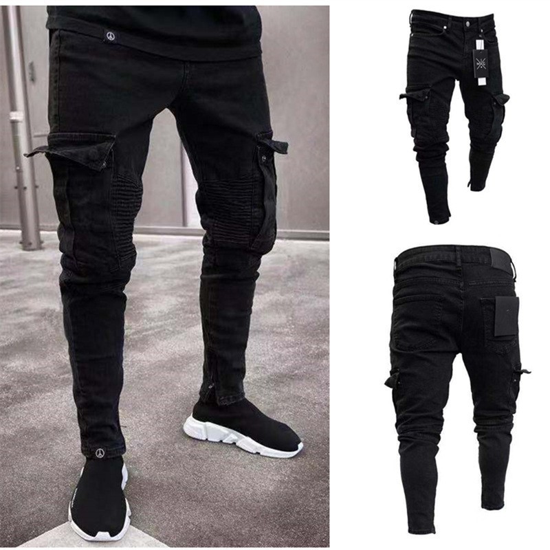 Men Fashion Slim Ripped Skinny Pencil Pants