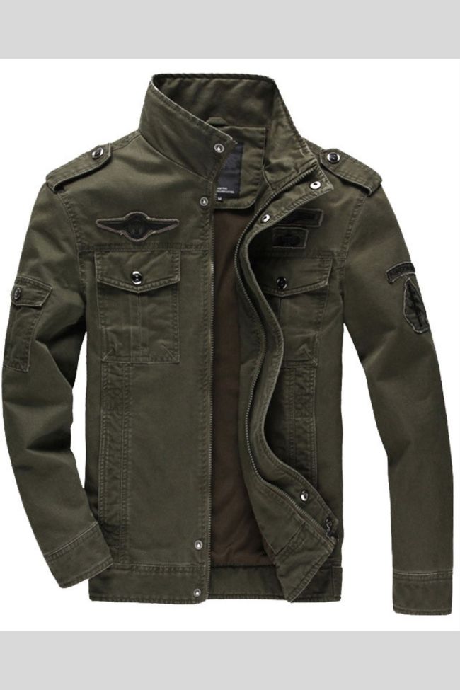 Men Fahion Cotton Mid-length Military Jackets