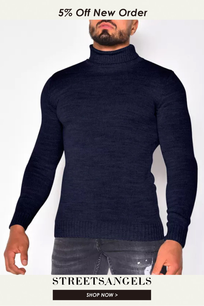 Fashion Turtleneck Solid Casual Slim Fit Sweaters