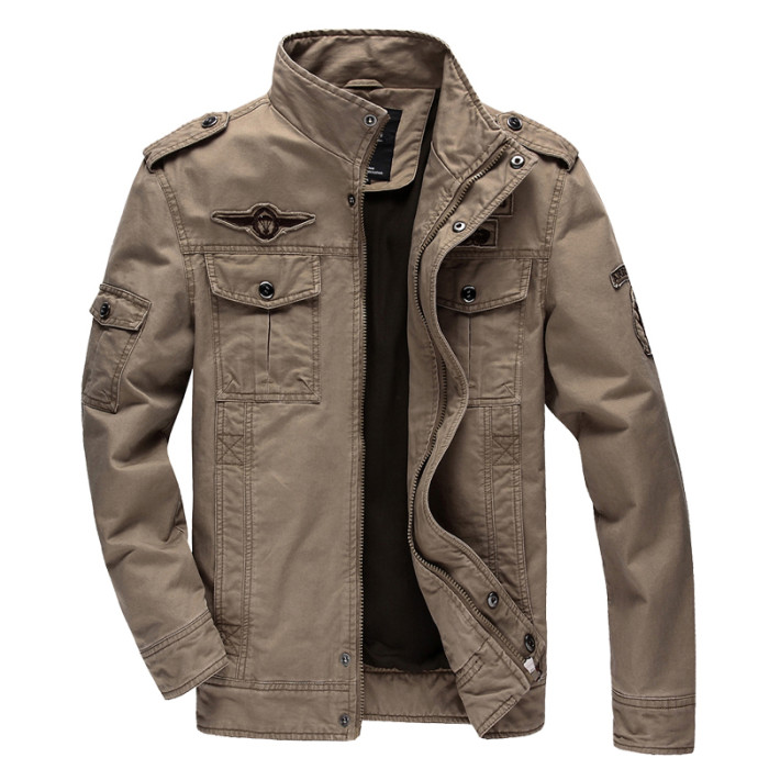Men Fahion Cotton Mid-length Military Jackets