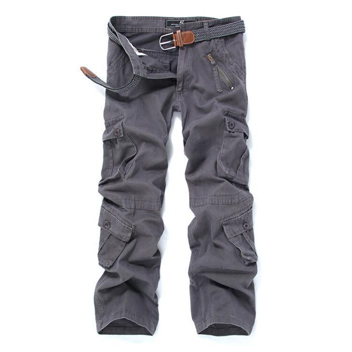 Casual Solid Color Fashion Pocket Outdoor Pure Cotton Fashion Men's Cargo Pants