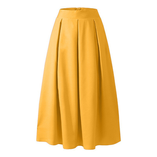 Women Elegant High Waist Pleated Maxi Skirts