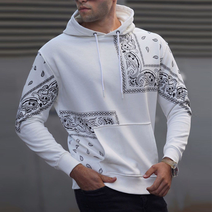 Fashion Printed Casual Loose Hooded Sweatshirt