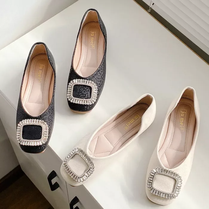 Retro Square Toe Slip on Elegant Party Wedding Shoes